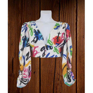NWT Love X Design balloon sleeve‎ crop top